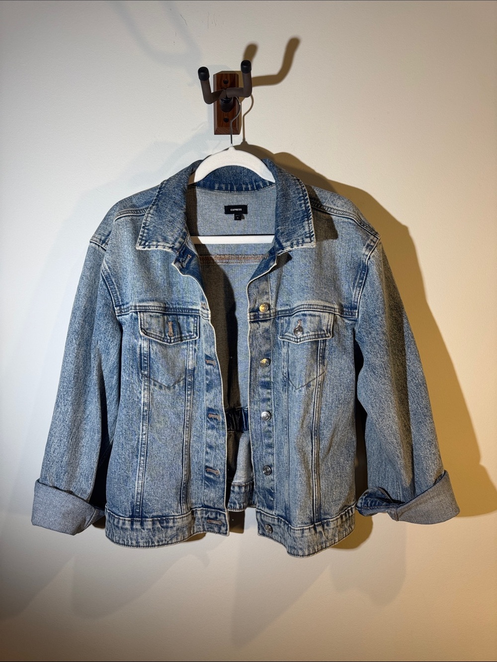 Express Light Blue Denim Jean Jacket for Women